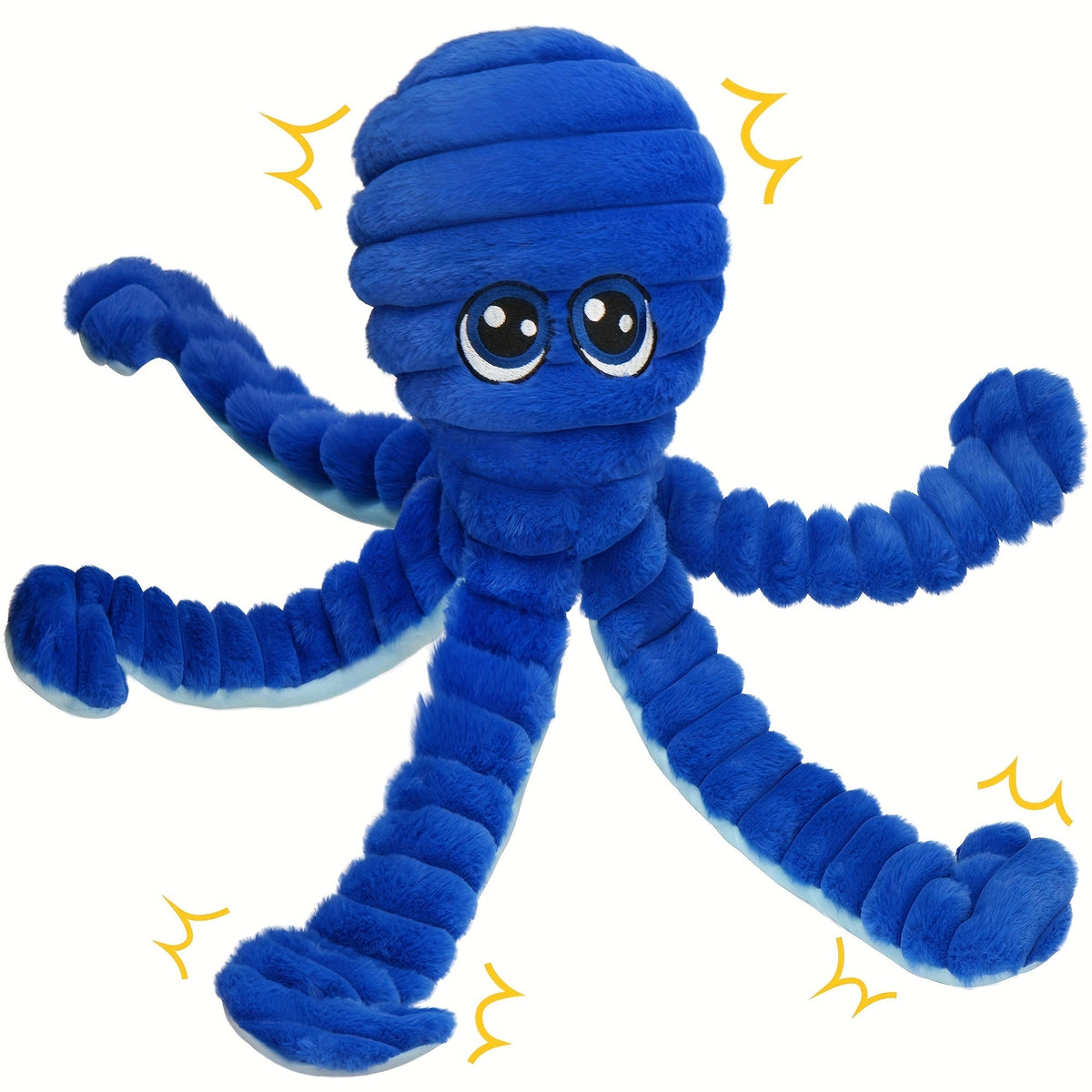 Jouet pour chien en peluche poulpe couineur – Jouet interactif à mâcher pour chiots et chiens, jouet animal doux pour le nettoyage des dents, idéal pour les races de petite, moyenne et grande taille, cadeau mignon, 5 couleurs