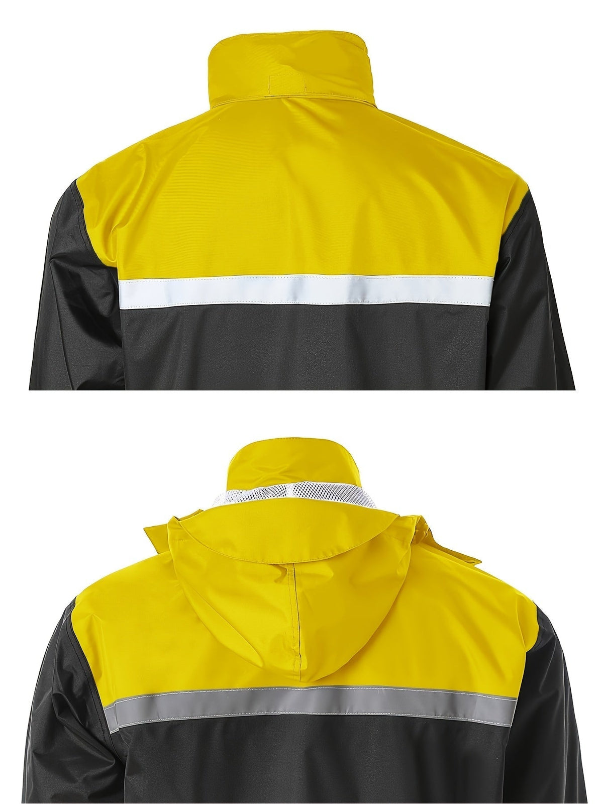 Ensemble de pluie réfléchissant haute visibilité pour hommes – Veste et pantalon imperméables pour le travail, la pêche, l'agriculture, la moto, les sports de plein air – Vêtements de pluie de sécurité haute visibilité pour hommes, tailles S-XXL