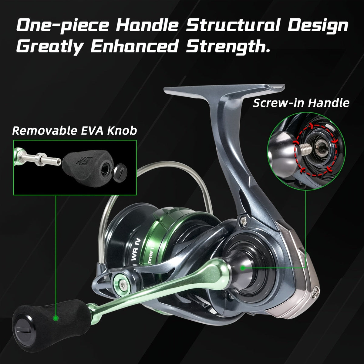Moulinet de pêche Spinning SeaKnight série WR – 9+1BB, rapport de transmission 5.2:1, frein max 13 kg/28 lbs, frein à 3 disques en carbone, aluminium et acier inoxydable, moulinet pour eau douce et eau salée