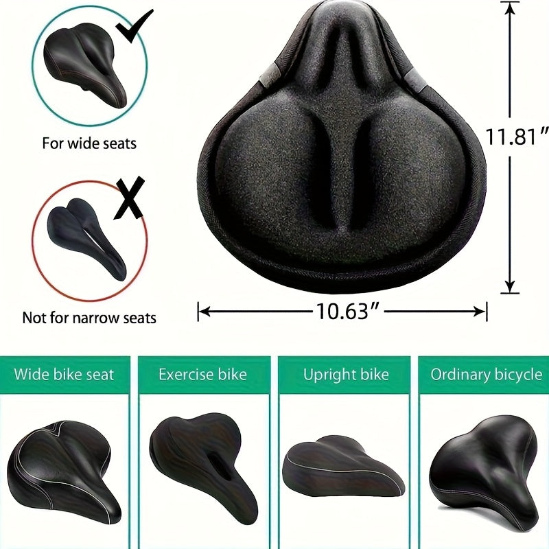 Housse de selle de vélo imperméable en silicone, ajustement universel 27 cm x 30 cm, protection rembourrée extra large pour VTT, vélo de route, vélo électrique et selle de moto