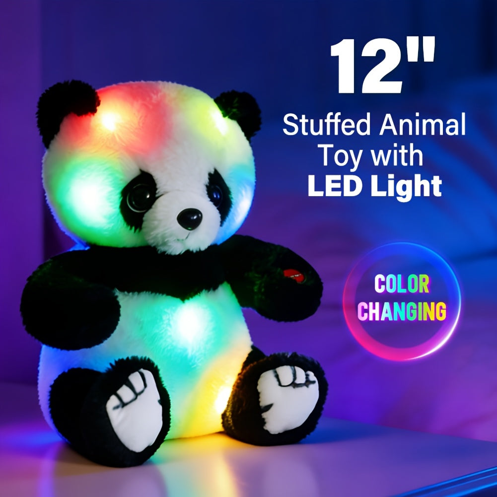 Peluche Panda Lumineuse 20 & 30 cm – Adorable Jouet en Peluche Ours Panda avec Lumière LED, Peluche Douce à Câliner pour Enfants Garçons Filles, Cadeau d'Anniversaire, de Noël, de Fêtes et Décoration d'Intérieur