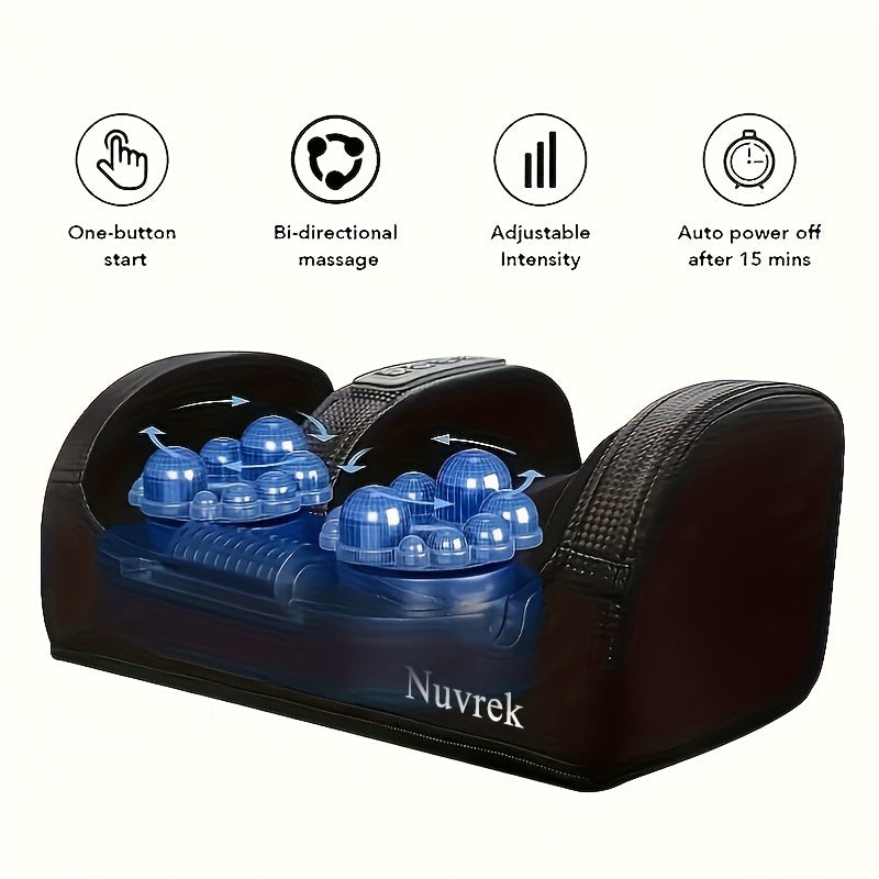 Appareil de massage des pieds chauffant pour la circulation et la relaxation – Pétrissage profond Shiatsu, compression d'air, masseur de pieds électrique, cadeau pour la fête des pères et la fête des mères
