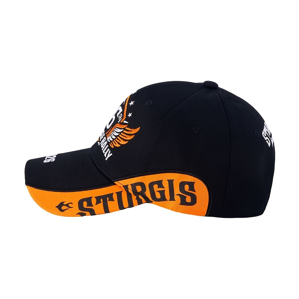 Casquette de baseball brodée Sturgis 2026 – Souvenir du 86e rassemblement de motards avec broderie 3D, coupe ajustable, cadeau idéal pour motards hommes et femmes