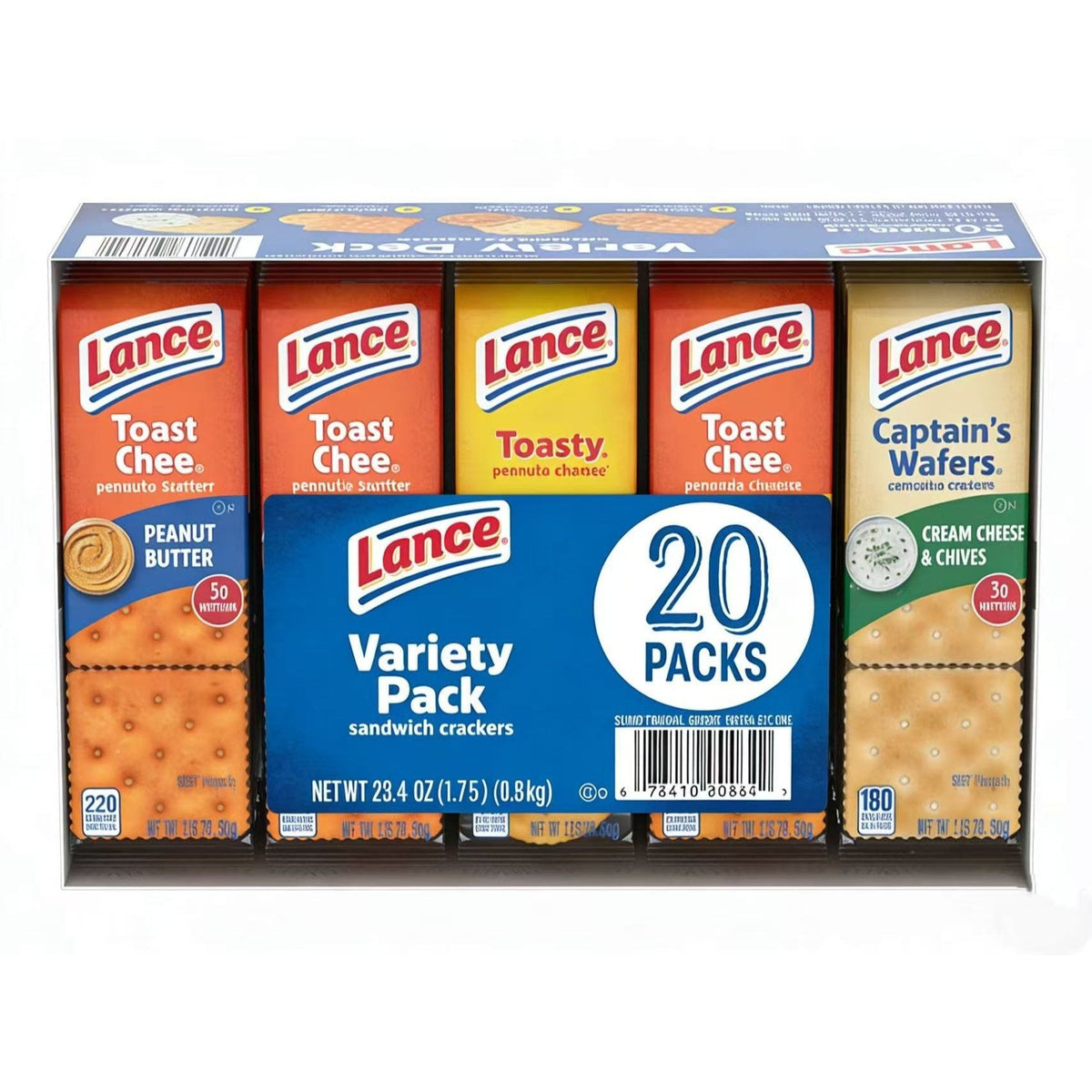 Assortiment de crackers sandwichs Lance, beurre de cacahuète et fromage, saveurs classiques, paquet de 20 ou 40 snacks