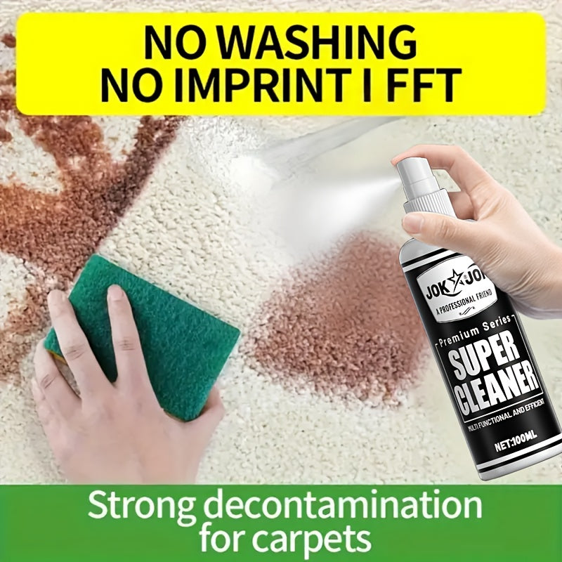 Spray détachant pour tissus et tapis 100 ml – Nettoyant et désodorisant pour tissus d'ameublement à action rapide sans rinçage pour canapés, rideaux, literie, tapis et intérieurs de voiture, serviette incluse