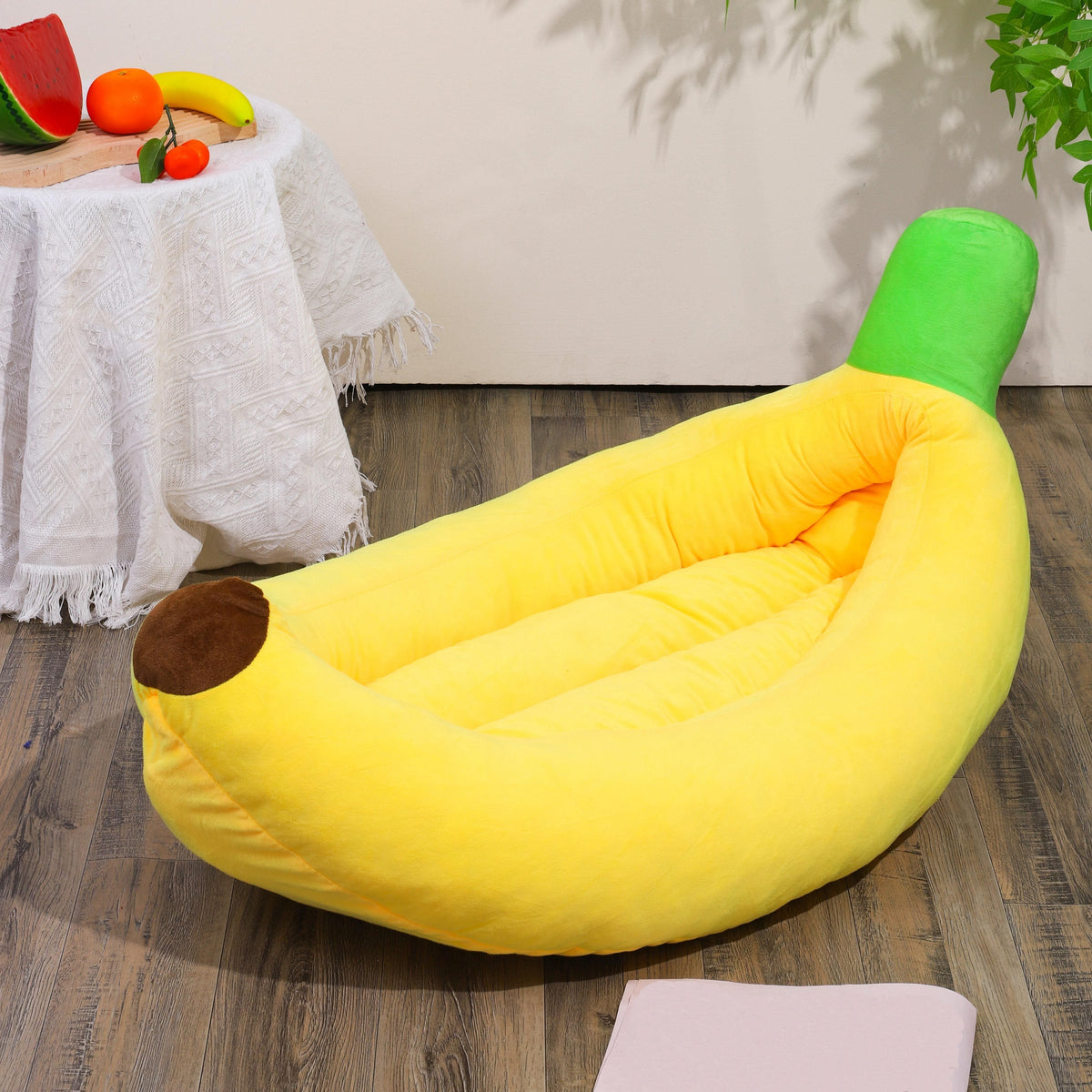 Panier pour animaux en forme de banane, chaud et douillet, lavable, pour chats et chiens. Forme de banane mignonne, amovible, lavable en machine. Tailles M, L, XL, 2XL pour petits et moyens animaux.