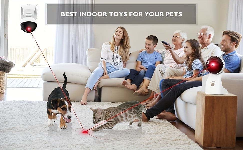 Jouet laser automatique pour chat rechargeable par USB – 3 modes de vitesse, à suspendre ou à poser, angle réglable de 0 à 130°, batterie 800 mAh, arrêt automatique après 15 min, pointeur laser interactif pour chats, chatons et chiens d'intérieur