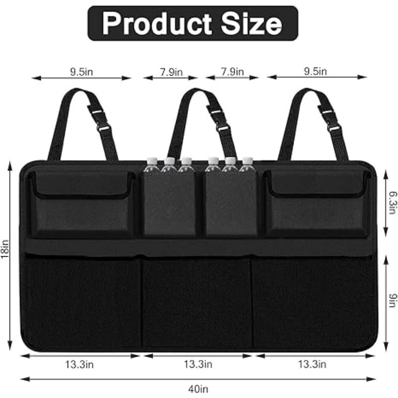 Organiseur de coffre de voiture à 8 poches – Sac de rangement suspendu pour dossier de siège, grande capacité et imperméable, pour SUV, camion et monospace, accessoire d'intérieur de voiture pour hommes et femmes
