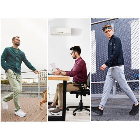 Baskets orthopédiques à enfiler mains libres pour hommes – Large boîte à orteils, soutien de la voûte plantaire, coussinet métatarsien, semelle à zéro drop rembourrée, tige en maille, chaussures de marche pour le confort et le soulagement de la douleur