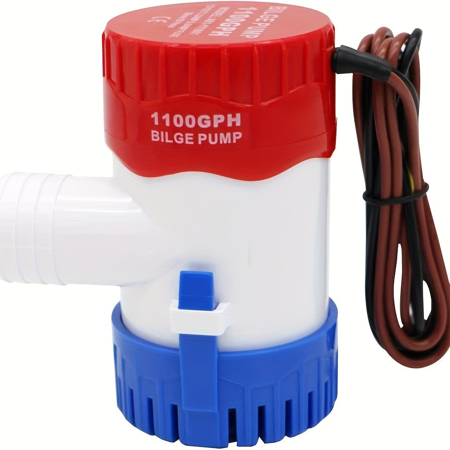 Pompe de cale électrique submersible 1100 GPH 12V, silencieuse, avec interrupteur à flotteur automatique, pour bateaux, yachts, véhicules récréatifs, piscines et évacuation d'eau marine