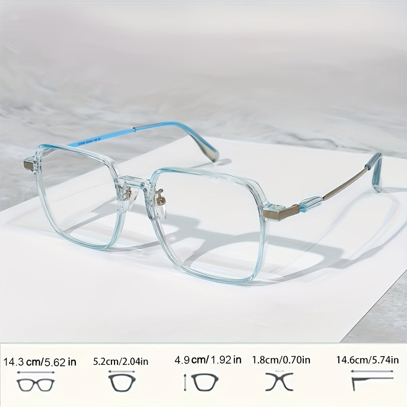 Lunettes de lecture surdimensionnées anti-lumière bleue pour hommes et femmes – Lunettes de repos pour écran à verres transparents, charnières à ressort en métal, dioptries de +1,0 à +4,0, 4 couleurs