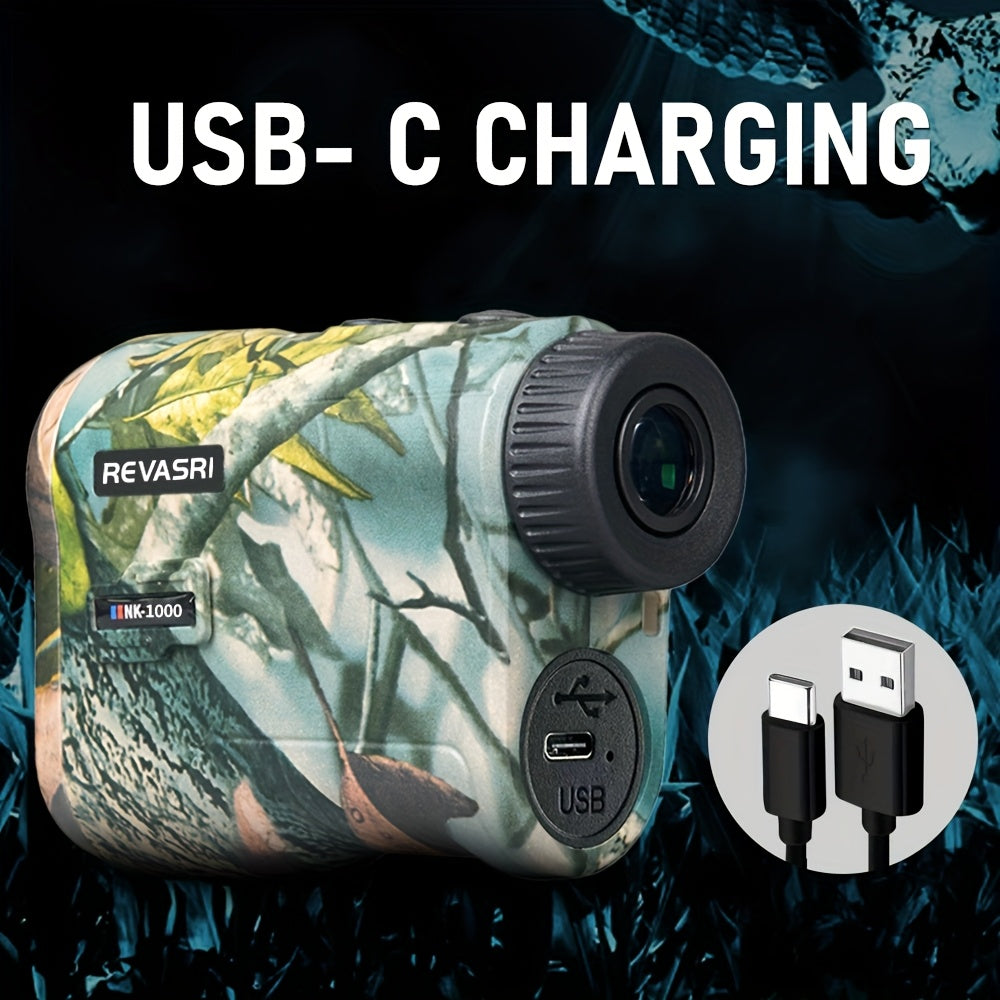 Télémètre laser monoculaire 1000 m pour le golf et les activités en plein air – Compensation de pente, verrouillage de mât, 7 modes de mesure, rechargeable par USB, design compact et léger pour la chasse et l'observation