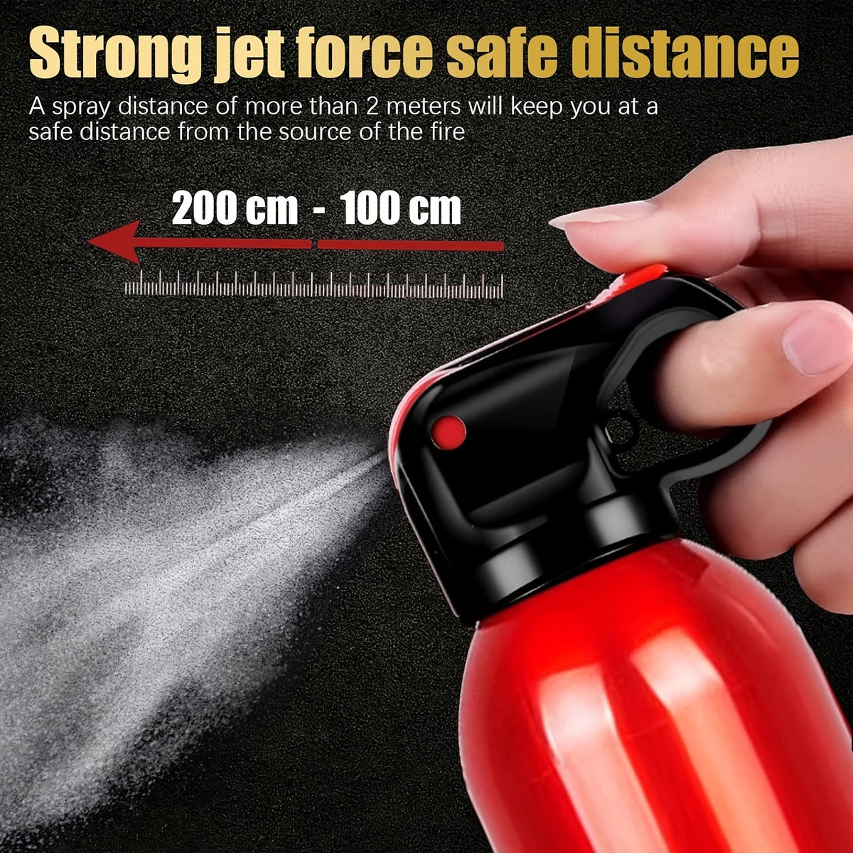 Spray extincteur portable 4-en-1 pour la maison, la cuisine, le garage et la voiture – Conçu pour les feux d'origine électrique, textile et huile, non toxique, facile à nettoyer, dispositif de sécurité incendie mural
