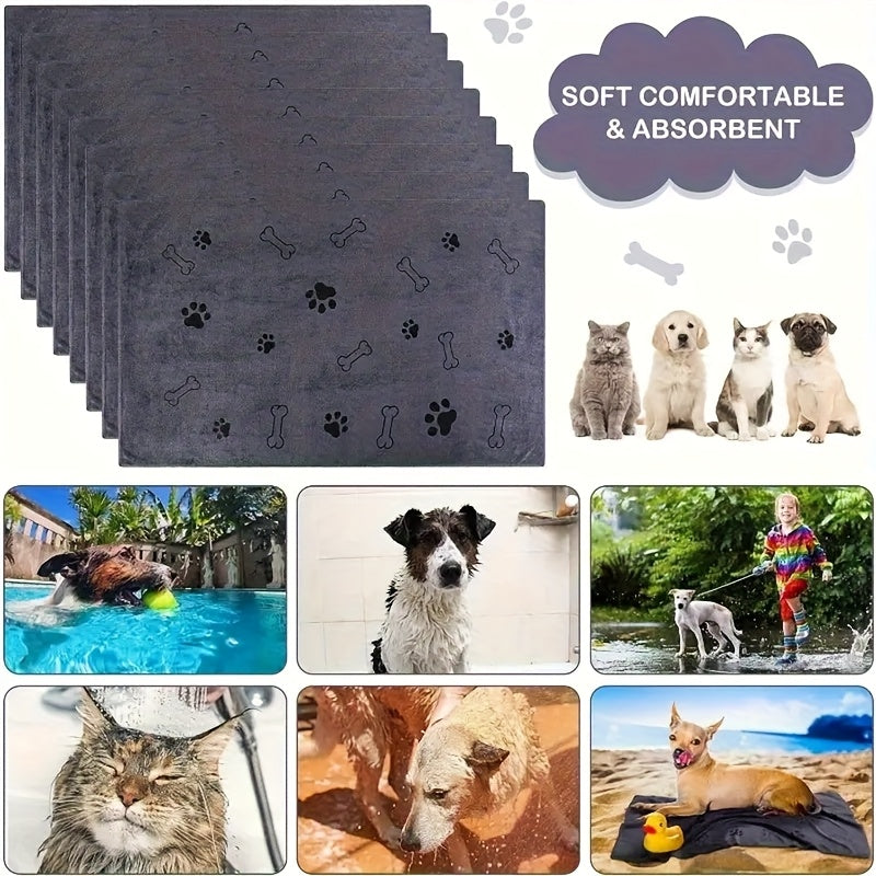 Grande serviette de bain pour chiens et chats, serviette en microfibre super absorbante et à séchage rapide, 100 x 60 cm, couverture de séchage douce pour le bain, le toilettage et la plage – Cadeau pour animaux de compagnie