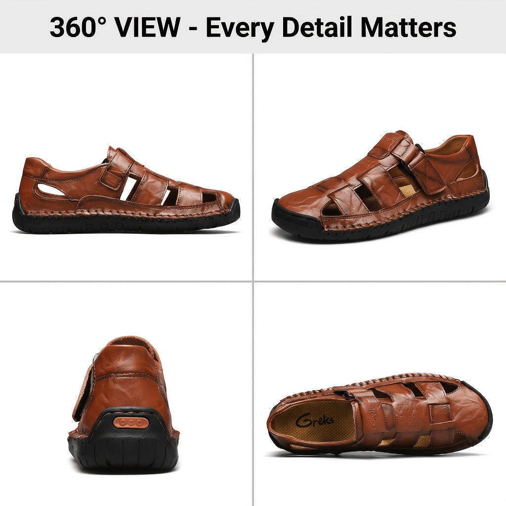 Sandales de sport fermées pour hommes – Chaussures de pêcheur d'extérieur respirantes, mocassins de plage d'été antidérapants pour la randonnée, la marche et les activités aquatiques | Velora