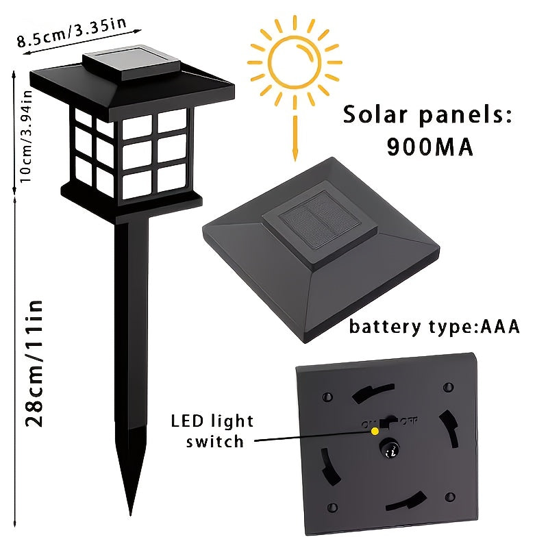 Lampes solaires d'extérieur à LED pour allée de jardin, éclairage paysager étanche IP44 pour trottoir, allée, pelouse, cour – Blanc chaud, lot de 6, 12 ou 24 – Décoration de Noël et de fêtes