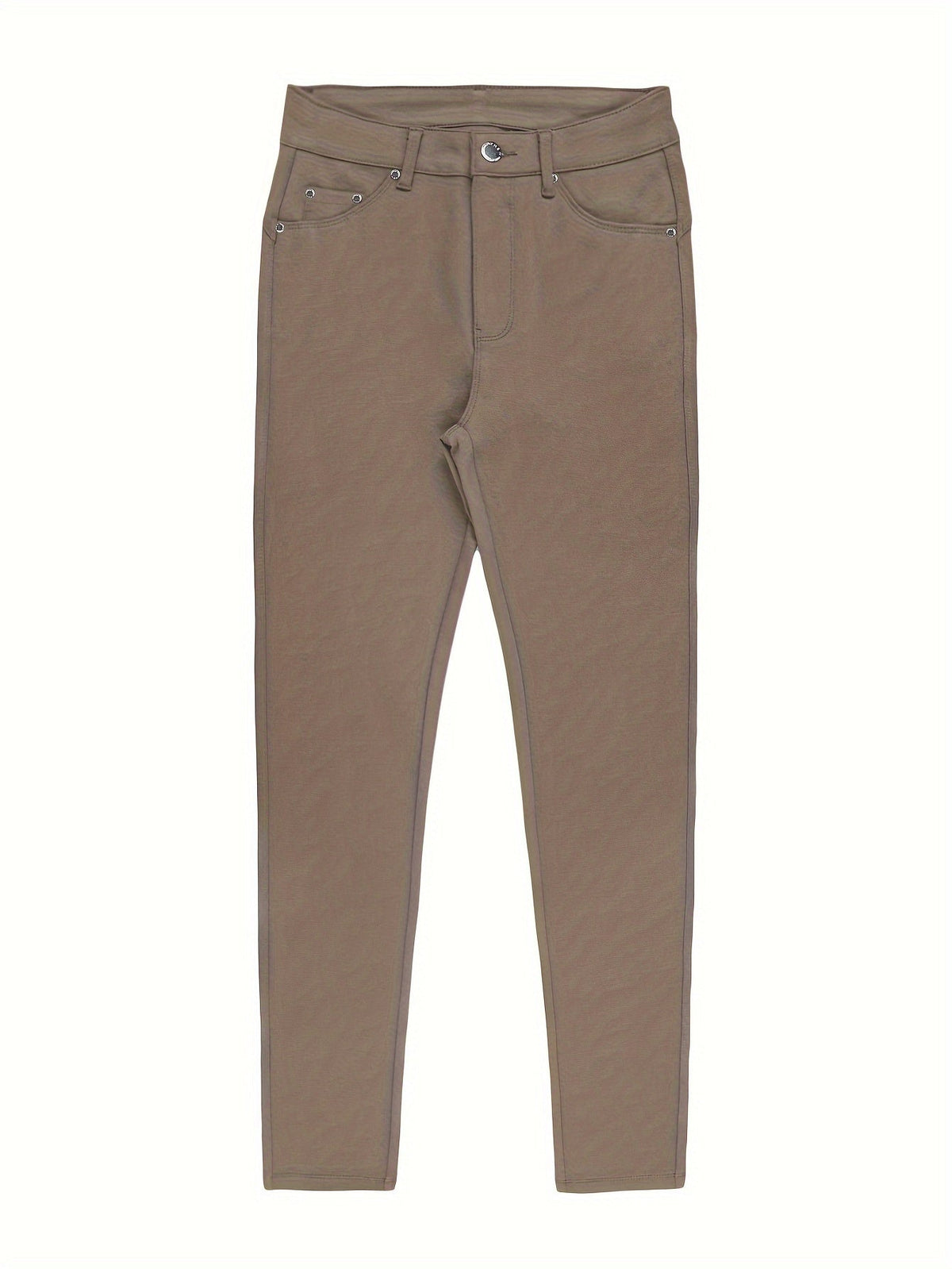 Jean skinny stretch taille haute pour femme, détail bouton en métal, style urbain, pantalon en jean coupe ajustée, 10 couleurs, S-XXL