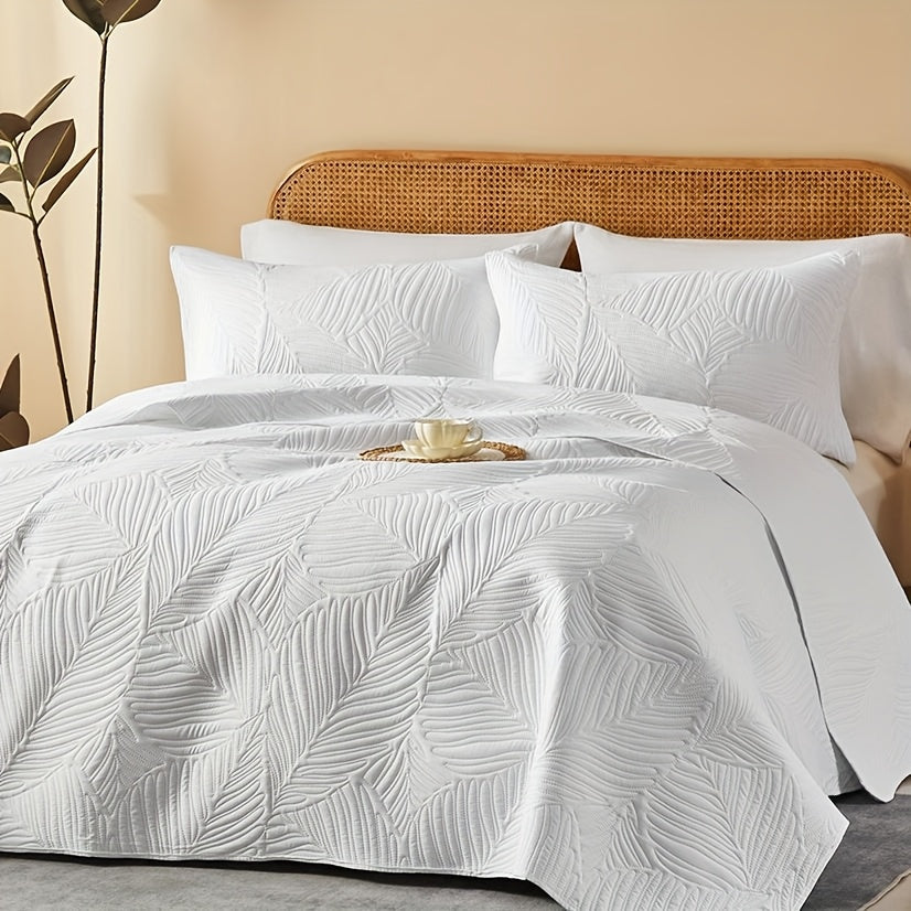 Ensemble de courtepointe d'été rafraîchissante 2-3 pièces, couvre-lit en microfibre légère et respirante – Couvre-lit au motif de pièces moderne, format simple, grand ou très grand, toutes saisons, choix de couleurs, cadeau de vacances pour la famille