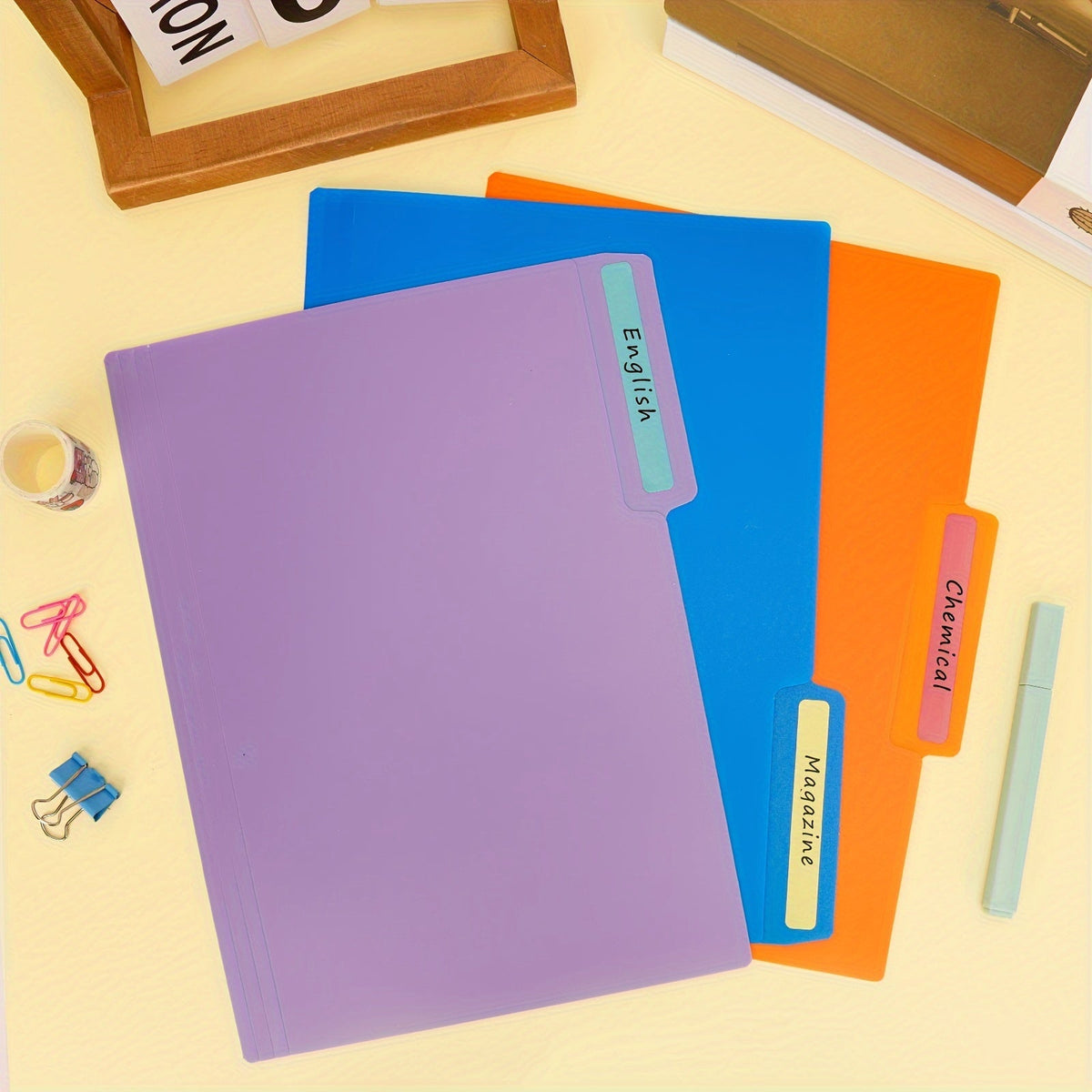 Dossiers suspendus en plastique Manila, lot de 27/54 – 9 couleurs, dossiers de classement robustes en polypropylène, format lettre avec onglet de coupe 1/3, organisation de classe pour la rentrée scolaire, bureau, enseignants et élèves