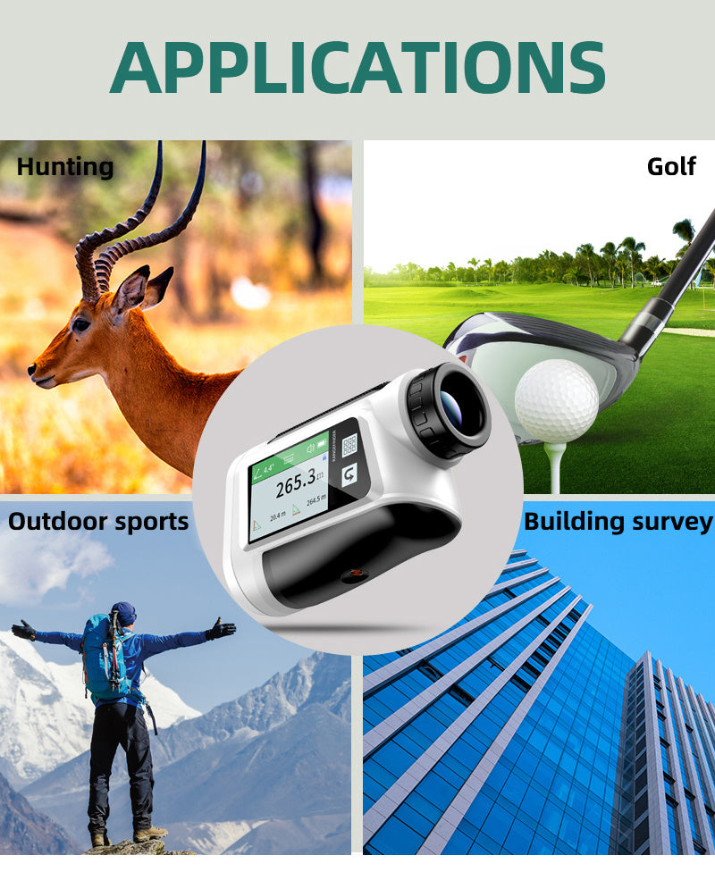 Télémètre laser Nohawk 1000 yards avec écran couleur latéral, rechargeable par USB, synthèse vocale en anglais, compensation de pente, alertes par vibration, 9 modes, unités M/Yard/Ft pour golf, chasse, disc golf, noir/blanc