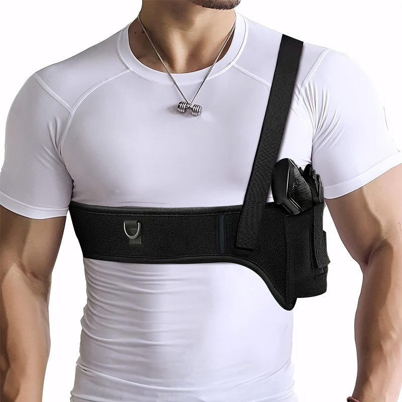 Étui de ceinture ventrale pour port dissimulé universel ambidextre compatible 9mm Glock série G, Sig P365, LCP, LC9 – Étui de pistolet de taille réglable à tir rapide en polyester pour hommes et femmes, tailles S M L