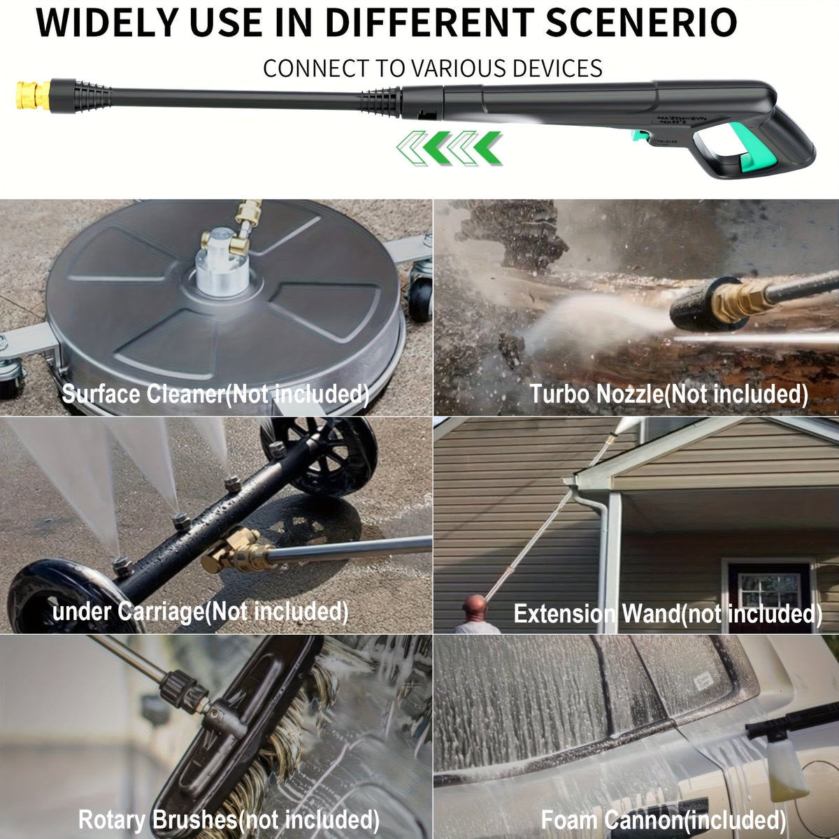 Nettoyeur haute pression électrique 4500 PSI 3,2 GPM – avec canon à mousse, 4 buses à connexion rapide, tuyau d'admission et filtre pour le nettoyage des voitures, clôtures, allées et de la maison