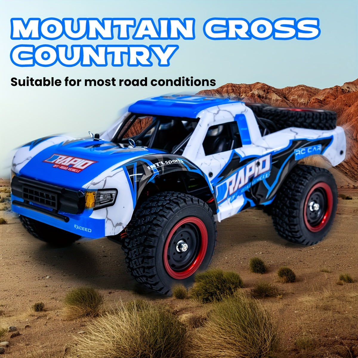 Voiture radiocommandée tout-terrain 4WD à l'échelle 1:14 – Moteur brushless PRO 50-70 km/h ou moteur à balais 38 km/h – Camion télécommandé quatre roues motrices pour adultes et enfants