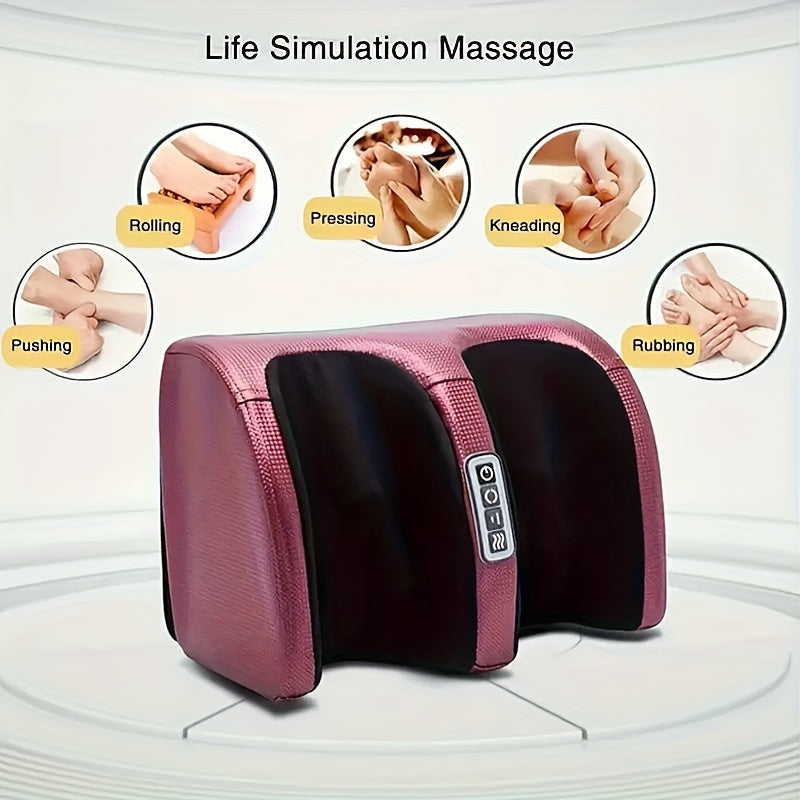 Appareil de massage des pieds chauffant pour la circulation et la relaxation – Pétrissage profond Shiatsu, compression d'air, masseur de pieds électrique, cadeau pour la fête des pères et la fête des mères