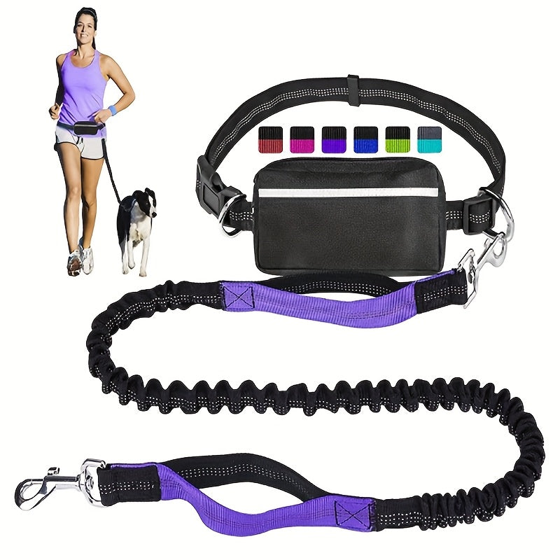 Sac banane 2-en-1 pour promenade de chien avec porte-laisse intégré – Sacoche multifonction réglable mains libres pour friandises, téléphone et essentiels, taille unique, 9 couleurs