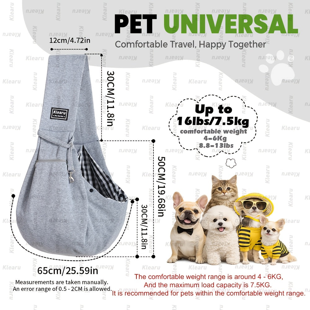 Sac bandoulière de transport pour chats et chiens jusqu'à 6,3 kg - Sac de transport croisé pour petits chiens et chats avec poche zippée - Sac bandoulière mains libres pour voyages en extérieur - Cadeau pour animaux pour Halloween et Noël