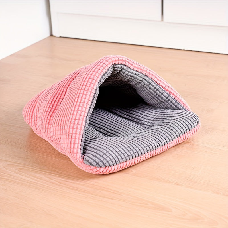 Cachette pour cochon d'Inde, sac de couchage chaud pour petits animaux, lit douillet semi-fermé et doux pour lapins, furets, hérissons, écureuils et chatons, nid cachette pour petit animal lavable en machine, sac de couchage en peluche