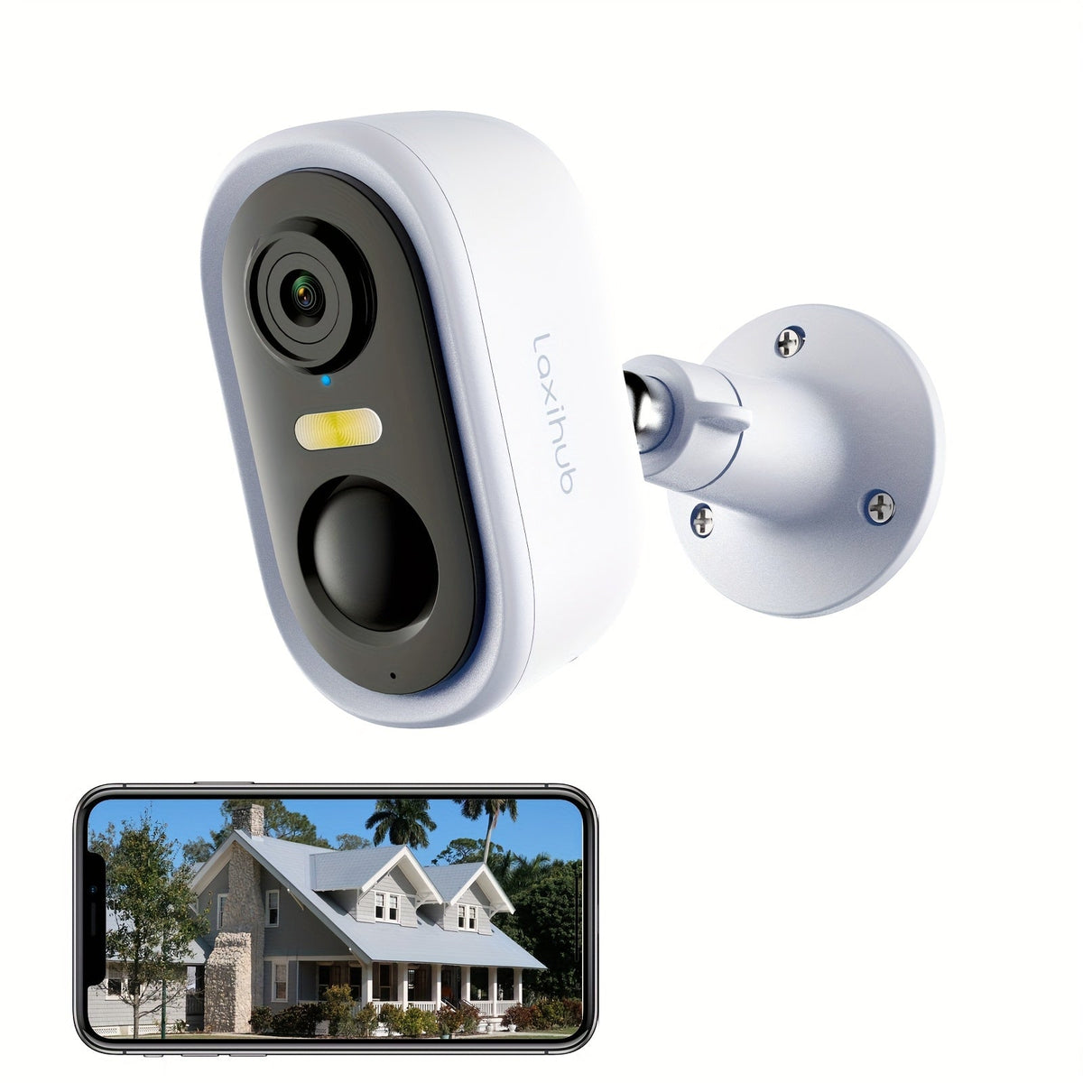 Caméra de sécurité extérieure solaire 3MP 1296P FHD – Batterie rechargeable, WiFi 2,4 GHz, détection de mouvement IA, projecteur, étanchéité IP65, vision nocturne couleur, audio bidirectionnel, stockage Cloud et carte SD