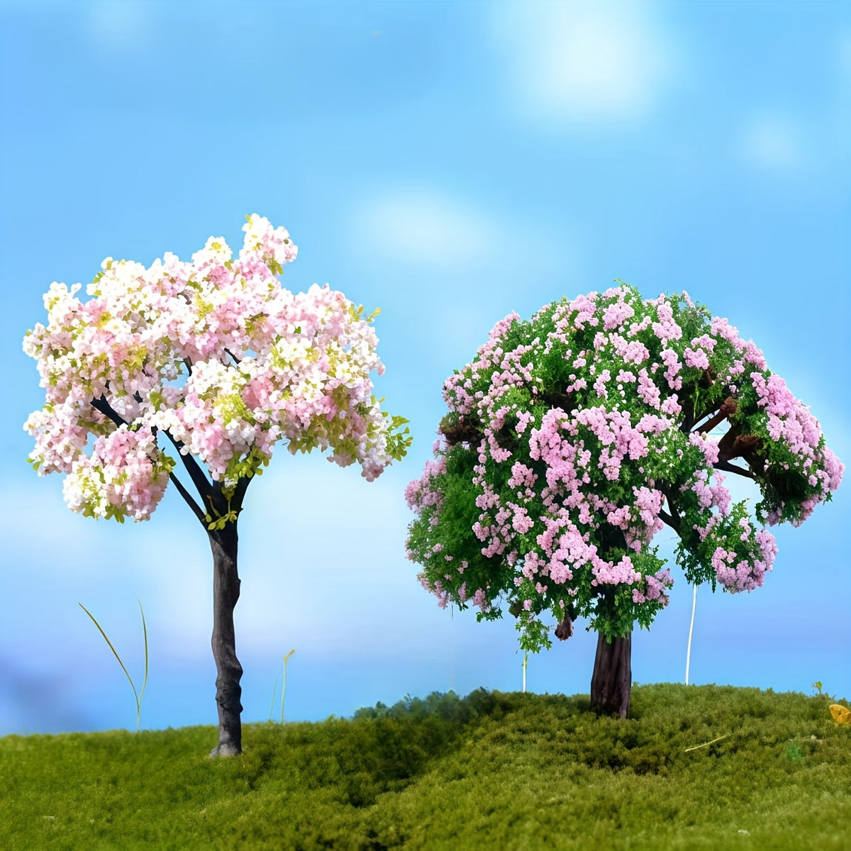 Lot de 6 arbres miniatures pour micro-paysage - Ornements d'arbres artificiels en PVC, couleurs et styles aléatoires, pour aquariums, jardins, terrariums et décorations de récipients en verre