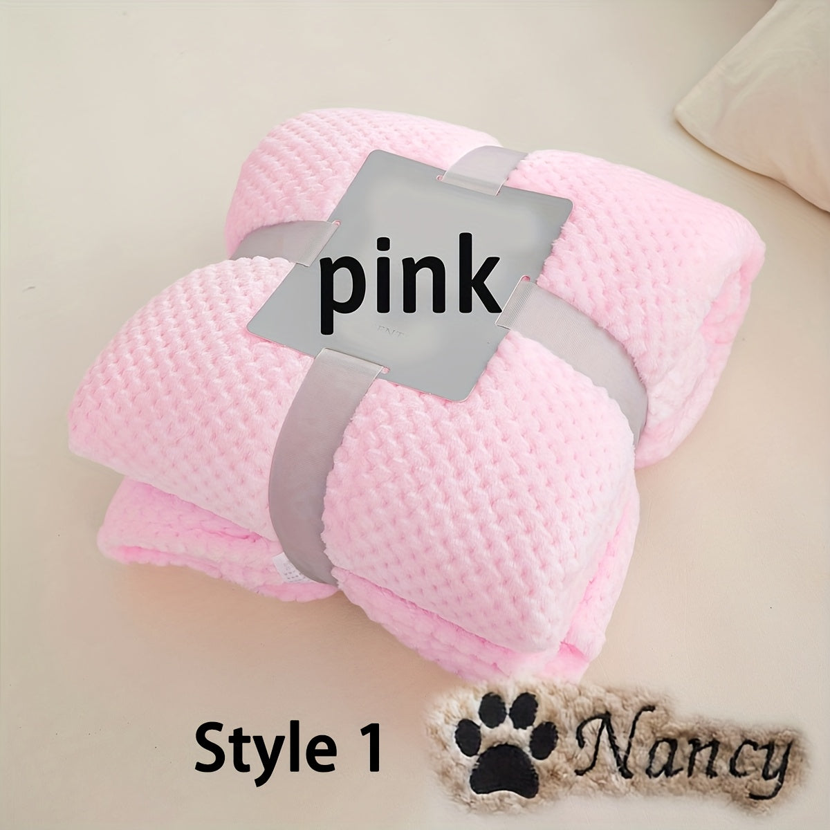 Couverture pour animaux de compagnie brodée personnalisée – Plaid personnalisé avec nom ou initiales, couverture douillette et douce pour petits chiens et chats, cadeau de décoration chaleureux pour panier d'animal