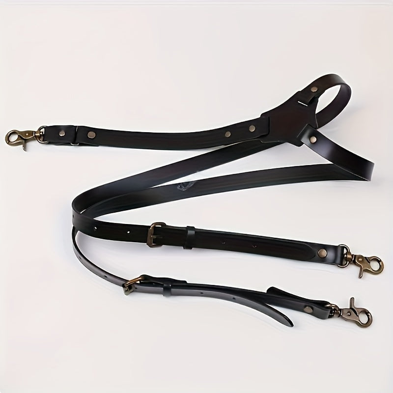 Bretelles en similicuir pour hommes - Bretelles rétro réglables en Y avec détails à rivets, élégantes bretelles vintage à clips pour le quotidien, les mariages et les fêtes, cadeau idéal pour lui