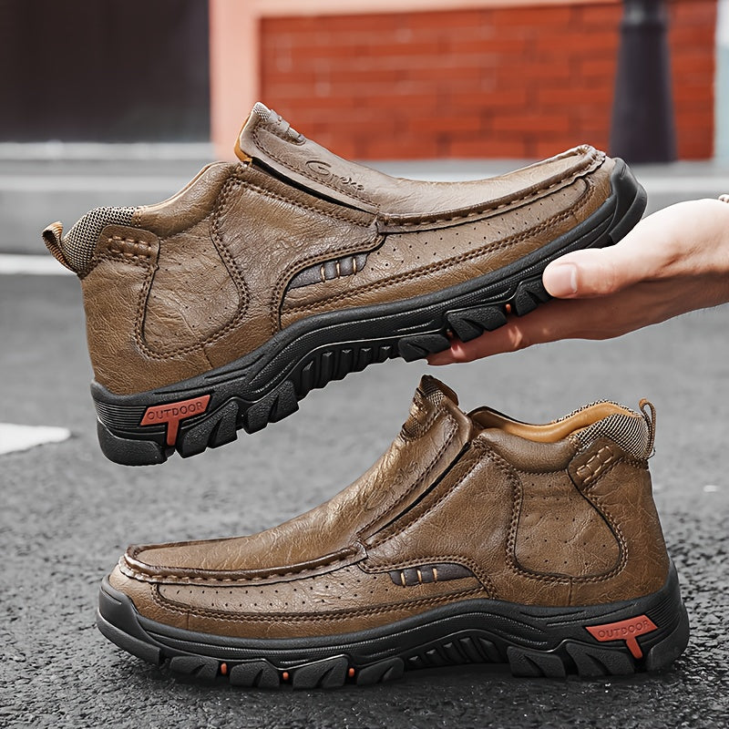 Bottines à enfiler cousues main pour homme GREKS, mocassins décontractés style Chukka, semelle antidérapante pour la randonnée, la conduite et le quotidien – chaussures légères et confortables pour homme