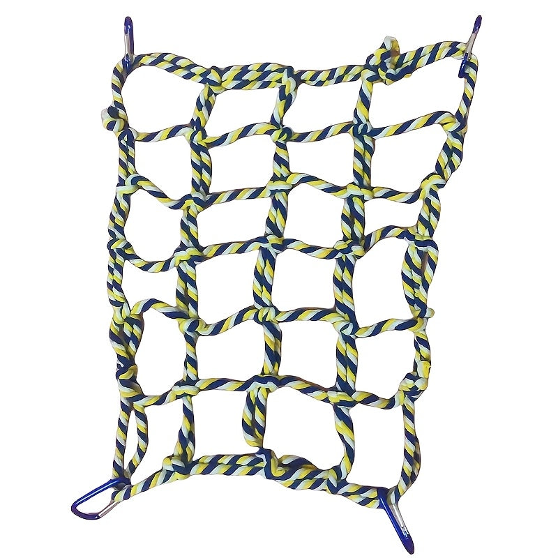 Filet d'escalade pour cage à oiseaux - Jouet hamac échelle en corde de coton colorée pour perroquets, calopsittes, conures, perruches, petits oiseaux et hamsters - Accessoire perchoir balançoire à mâcher pour activité suspendue