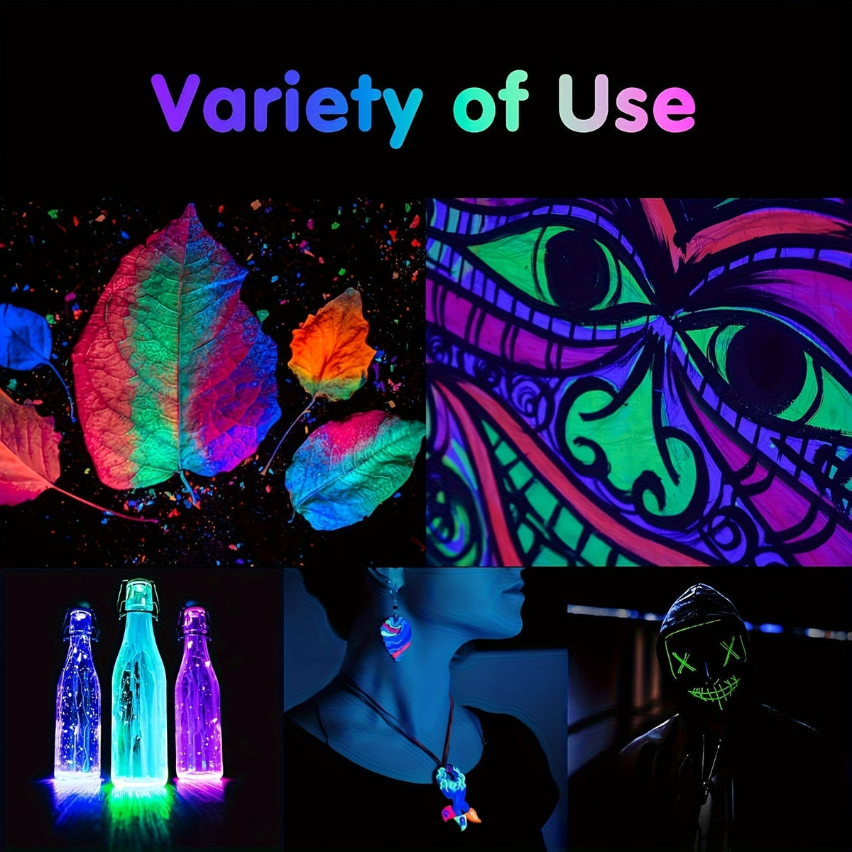 Ensemble de peinture phosphorescente 10 couleurs 22 ml, peinture acrylique néon UV 2-en-1, rechargeable à la lumière et activée par UV, pour peinture sur pierre, toile, travaux manuels, décoration de fête, cadeau de Noël