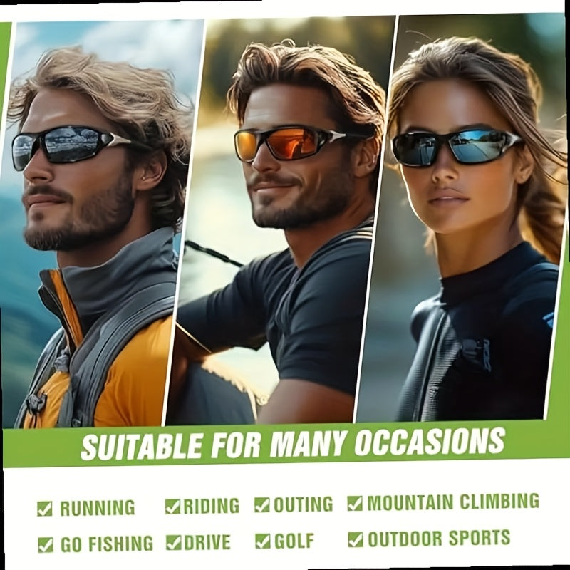 4 paires de lunettes de soleil de sport polarisées avec protection UV400 pour hommes et femmes – Lunettes tendance à monture intégrale pour le cyclisme, la course à pied, la pêche, l'escalade et les voyages en plein air, polychrome