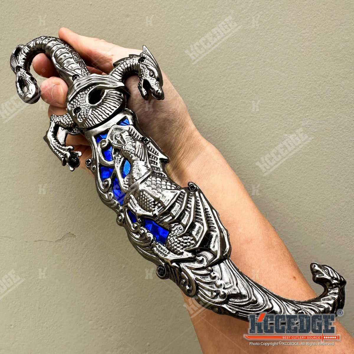Couteau médiéval fantastique à lame fixe avec fourreau, 23 cm – Acier inoxydable 440 non tranchant, accessoire de cosplay, réplique historique, objet de décoration, 5 couleurs