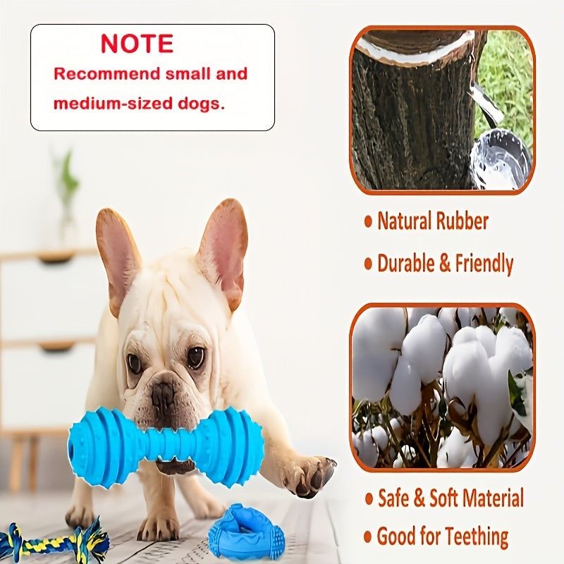 Lot de 5, 10 ou 15 jouets à mâcher pour chien – Assortiment de jouets de dentition pour chiots avec cordes à nœuds, balles et anneaux à picots, ensemble de mastication et de divertissement interactif pour petits chiens, styles et couleurs aléatoires