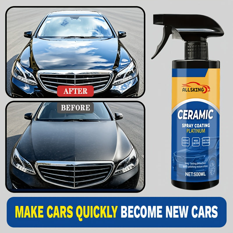 Spray de revêtement céramique nano 3-en-1 pour voitures – Résistant aux rayures, fini brillant haute définition, couche protectrice longue durée pour tous types de peinture, protection de peinture extérieure pour voiture, camion et SUV