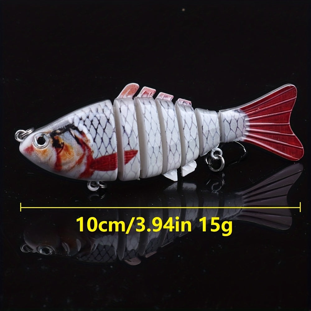 Lot de 5 leurres de pêche articulés à la nage réaliste – Swimbait pour bar, truite et brochet, kit de leurres pour eau douce et eau de mer, 4 modèles assortis