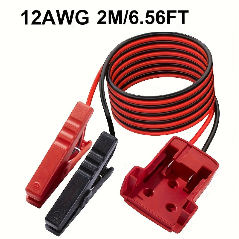 Câble de démarrage pour voiture avec adaptateur pour batterie DeWalt 18V/20V DCB – Câbles de démarrage portables, 0,3 m et 2 m, matériau ABS, aucune batterie requise
