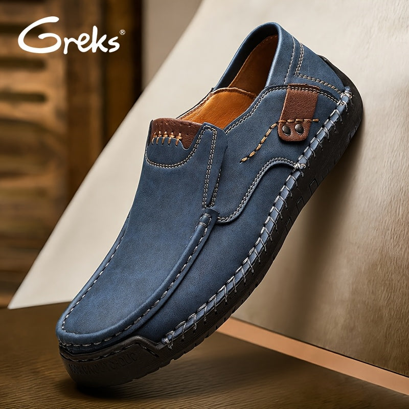 Mocassins de conduite cousus main pour homme, chaussures à enfiler légères et respirantes – Mocassins décontractés style bateau pour le travail, les voyages, la marche et l'extérieur, tailles US 4–12,5