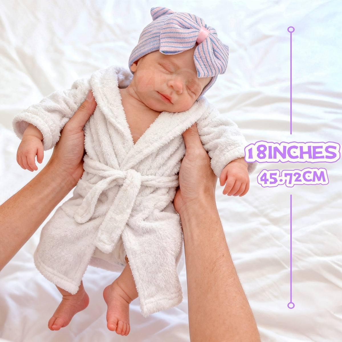Poupée fille de 18 pouces en silicone intégral – Nouveau-né réaliste à bouche ouverte, poupée reborn faite main, souple et flexible avec tenue, cadeau d'anniversaire ou de Noël pour enfants et collectionneurs