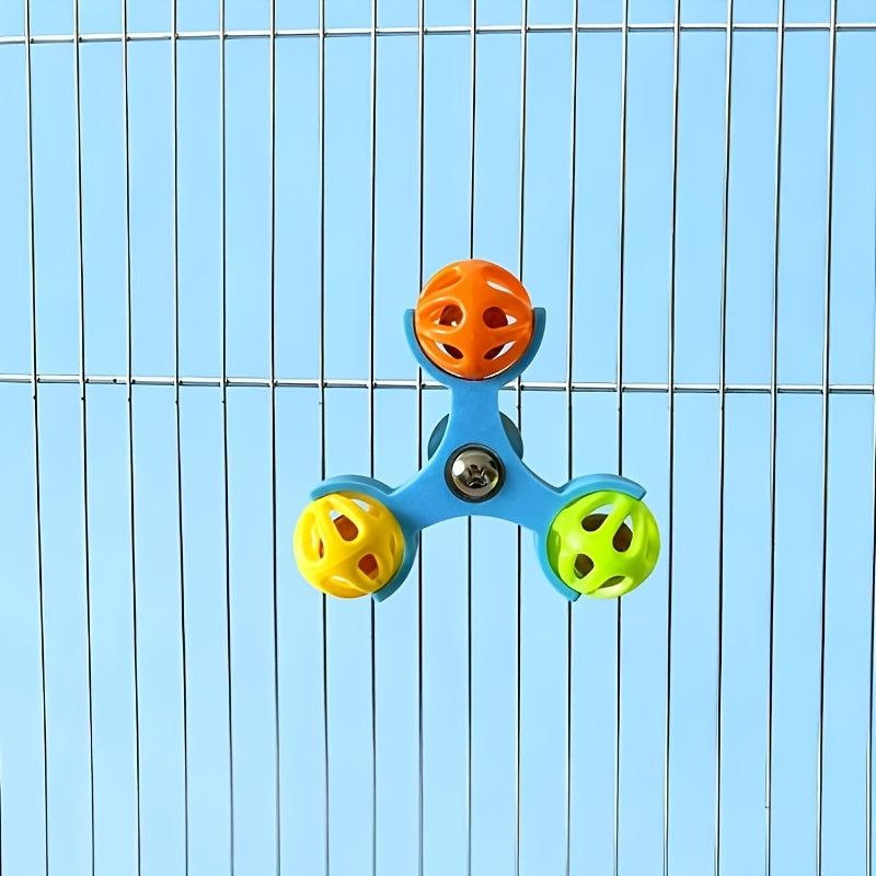 Jouet clochette rotatif pour perroquet, puzzle pivotant à 360 degrés, accessoire de cage anti-ennui pour perruches, calopsittes, conures, inséparables, bleu, vert, jaune, orange, rose