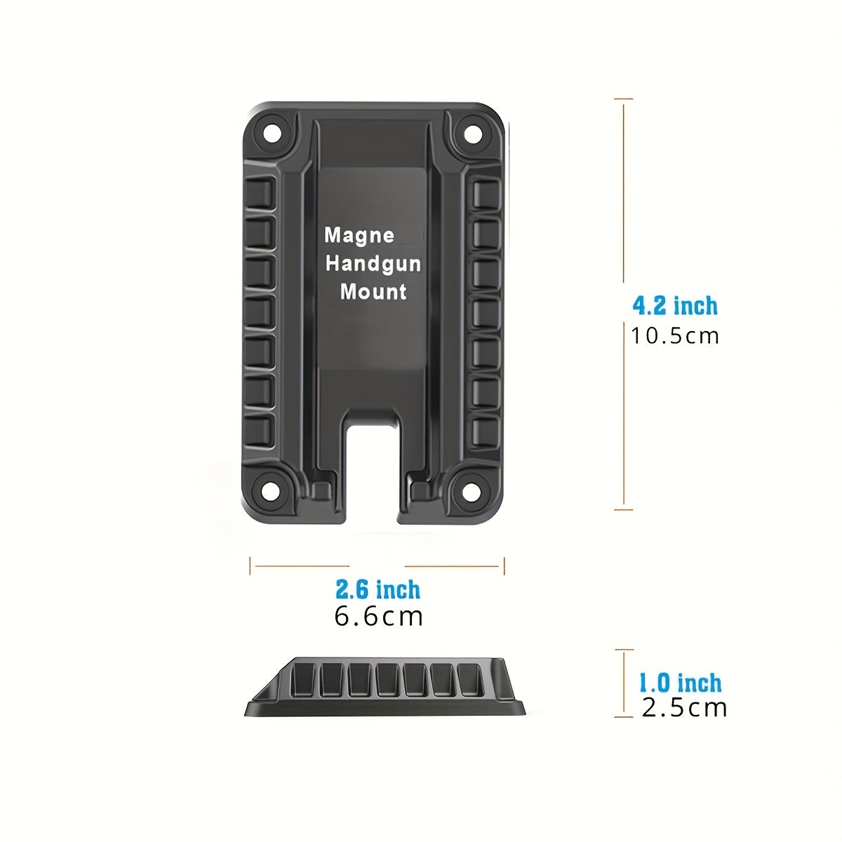 Lot de 2 supports magnétiques dissimulés pour pistolet – Support magnétique puissant pour un accès rapide, idéal pour voiture, camion, SUV, bureau, table de chevet, mur et sous comptoir, support magnétique universel pour arme de poing