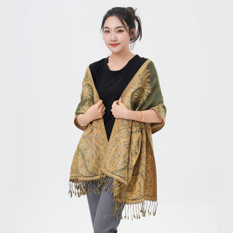 Écharpe pashmina à motif cachemire « queue de phénix » – Châle enveloppant épais et chaud pour femme, tissu doux et luxueux disponible en 17 couleurs éclatantes, polyvalent pour les événements formels, le quotidien et les cadeaux