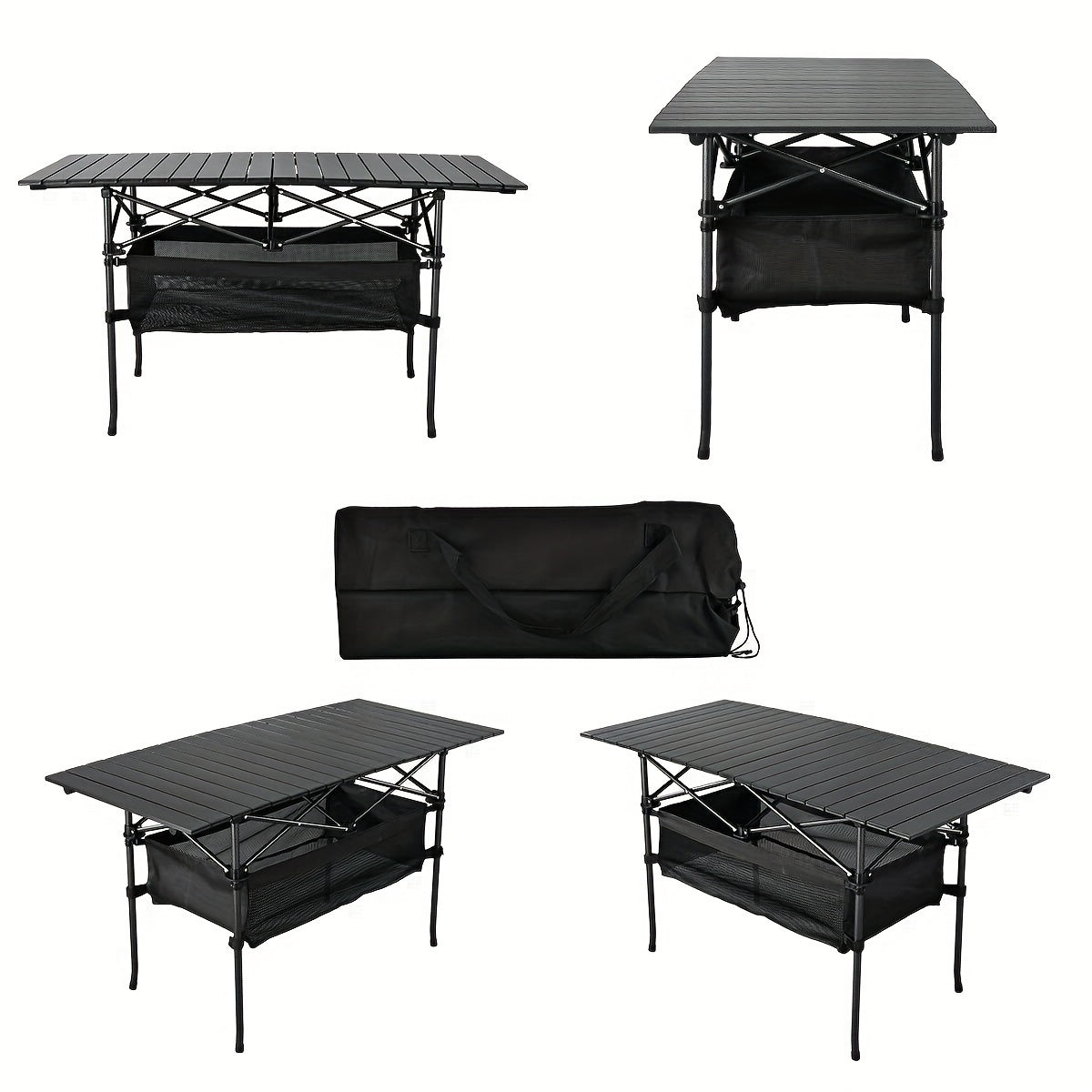 Table de camping pliante avec sac de transport – Table d'extérieur légère et portable, 3 tailles disponibles pour le camping, la plage, le pique-nique, le barbecue, le jardin, le bateau et les voyages, installation et rangement faciles